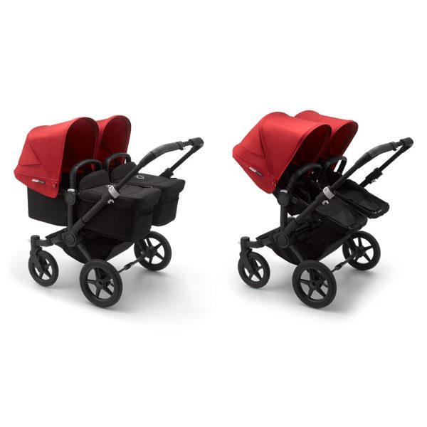 Bugaboo Donkey3 Twin Stroller - Black/Black Red