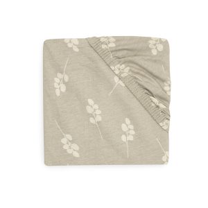 Jollein Fitted Sheet Jersey - 60x120 cm. Twig Olive Green