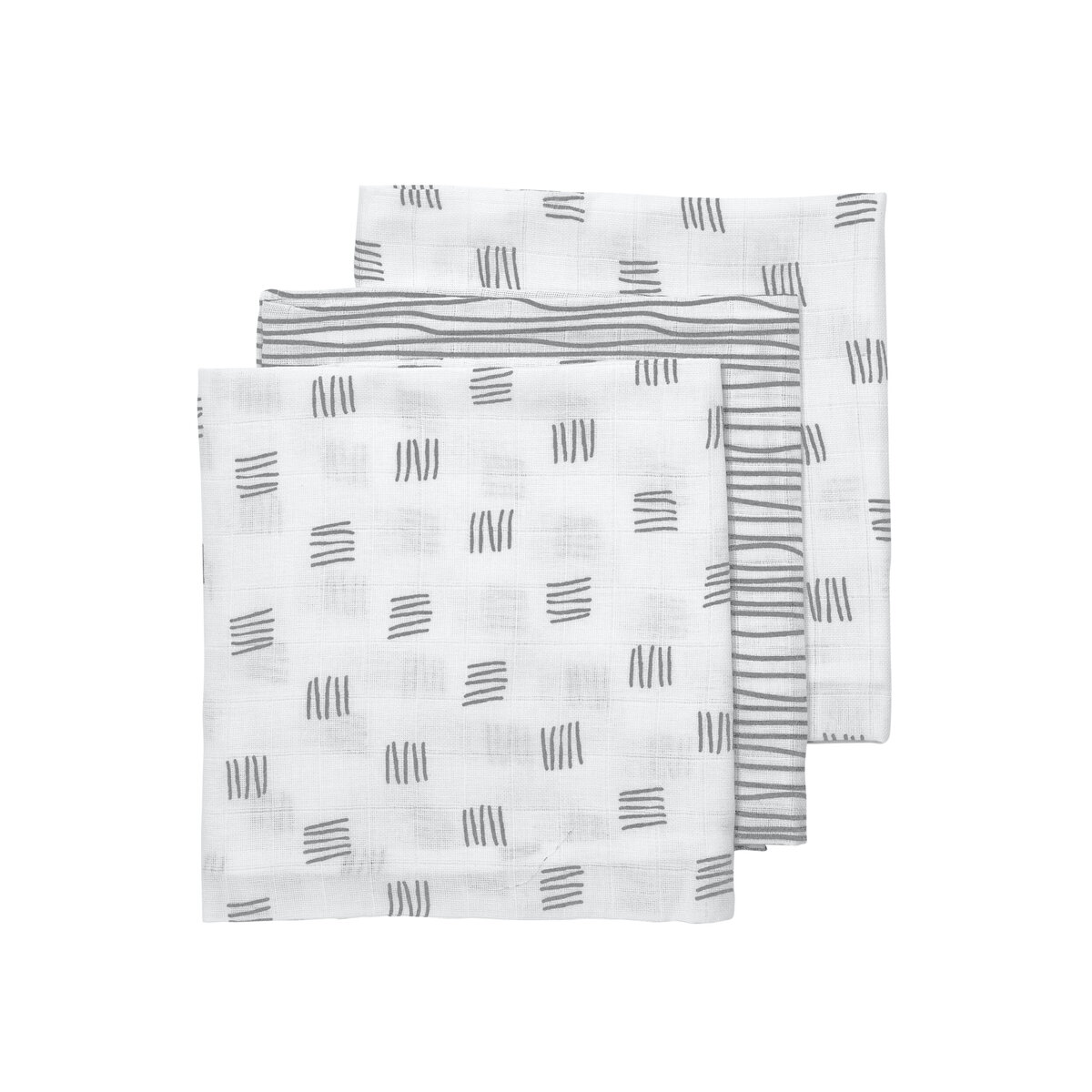Meyco Hydrophilic Mouth Cloth Block Stripe 3-Pack - 30x30 cm. - 30x30