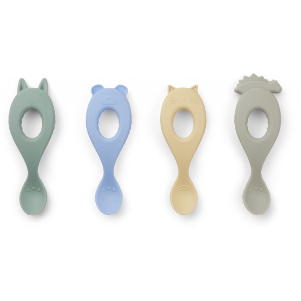 Liewood Liva Siliconen Lepel 4-pack Peppermint Multimix