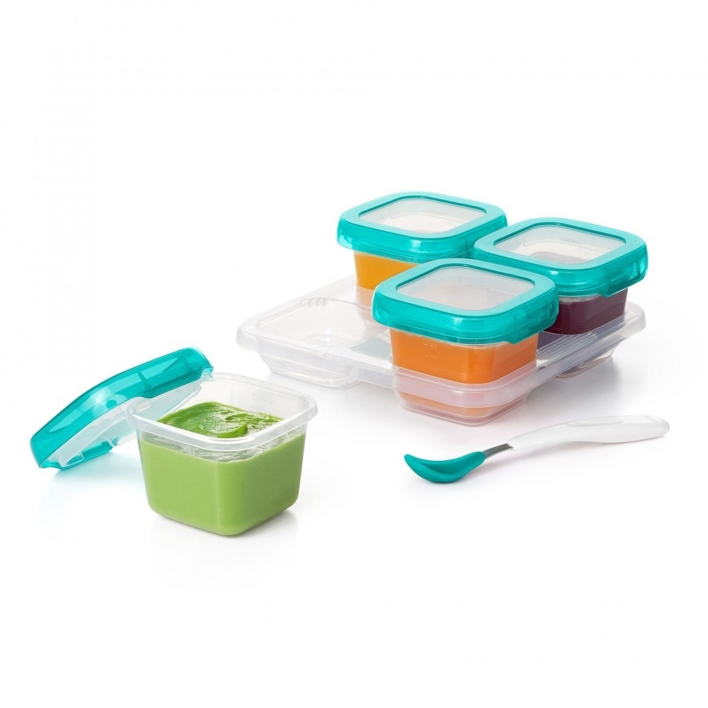 OXO Tot Glass Baby Blocks Containers 4 oz 120 ml Baby Food Storage