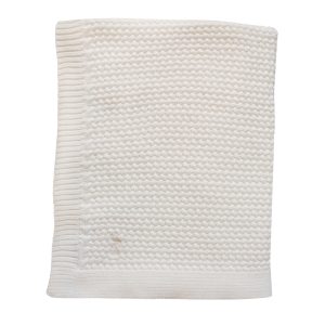 Mies & Co Soft Knitted Cot Blanket 110 x 140 Offwhite