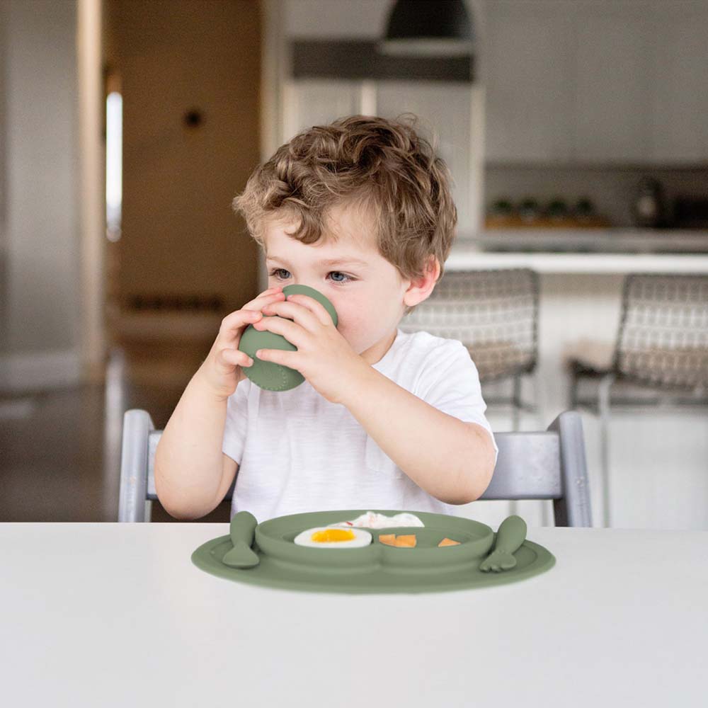Ezpz First Foods Set (Sage) - 100% Silicone Mealtime Set