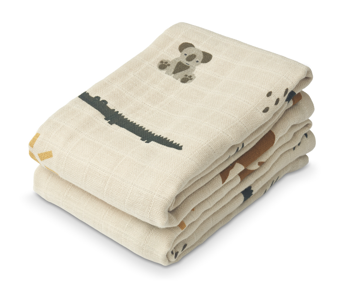 Liewood Lewis Muslin Cloth 2-Pack - 70x70 cm.