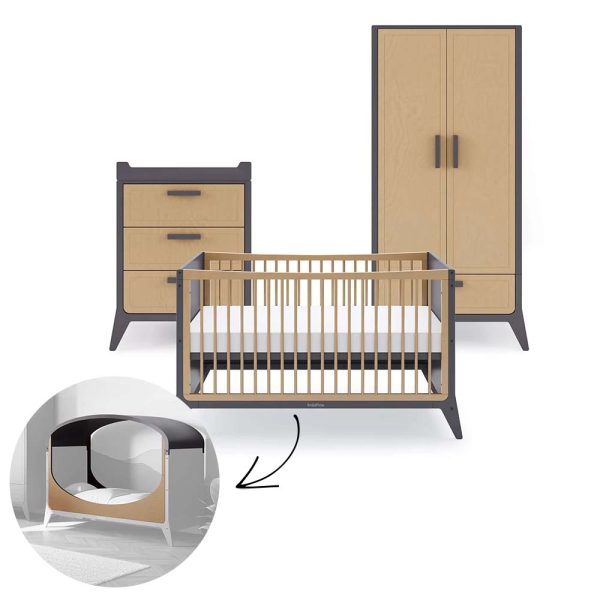 SnüzFino Babykamer 2-Delig incl. Peuter Uitbreidingsset Slate