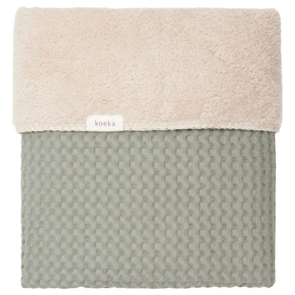 Koeka Eenpersoonsdeken wafel-teddy Oslo Shadow Green Soft Sand