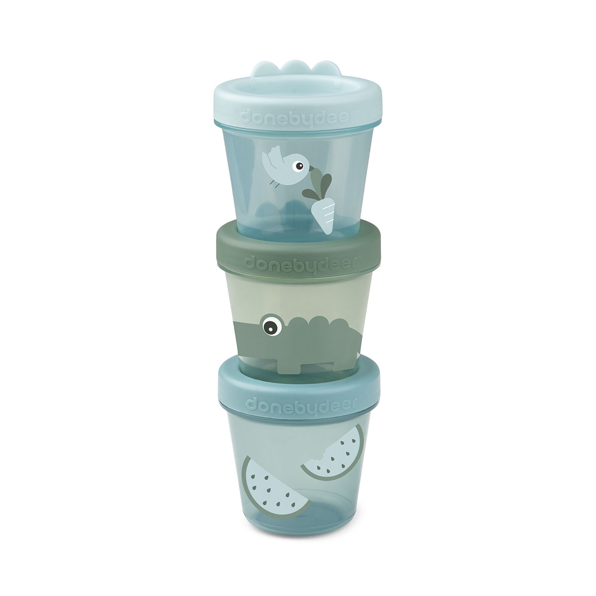 Silicone Stick&Stay bowl & baby spoon - Wally - Blue – Done by Deer