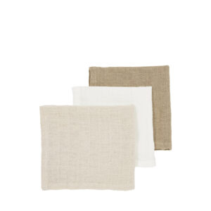 Meyco Hydrofiele Monddoekjes Pre-Washed 3-Pack Offwhite-Soft Sand-Taupe